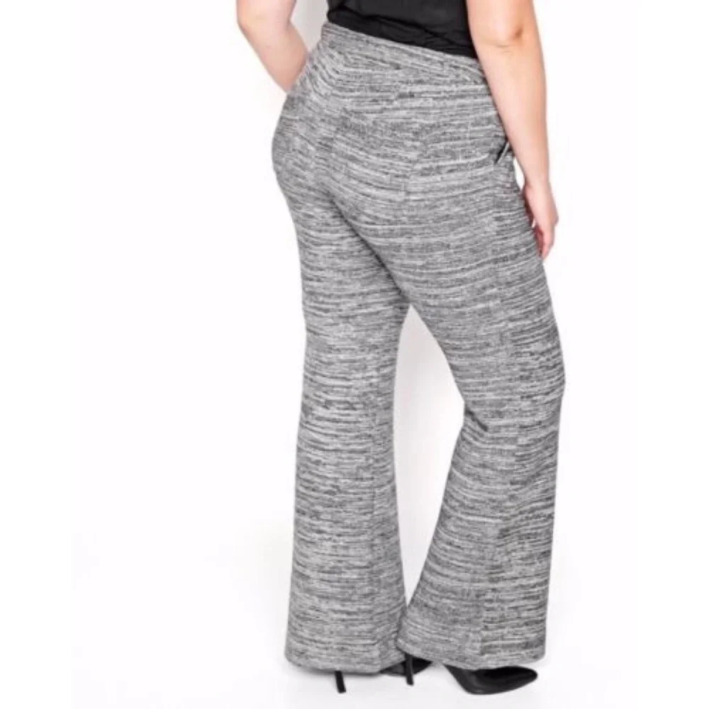 RACHEL Rachel Roy NEW Heather Tweed August Black Combo Flare High Waist Office